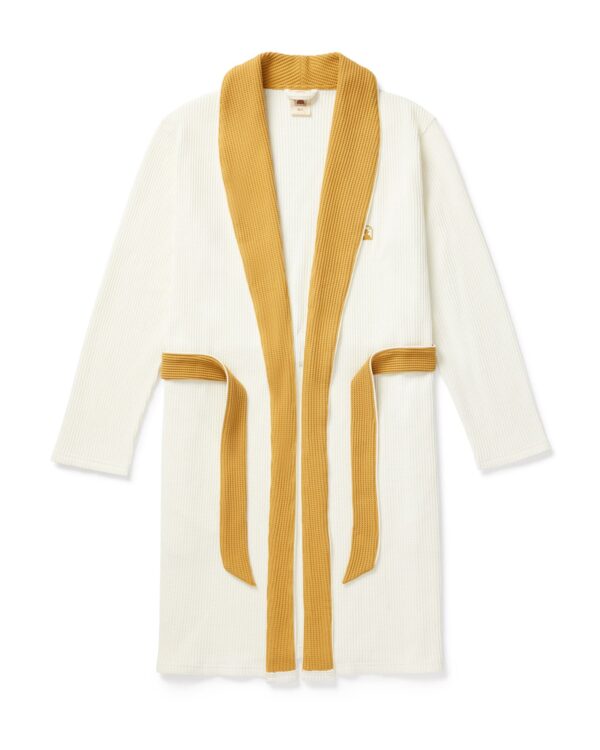 The Cannes Waffle Knit Robe - Vintage Ivory